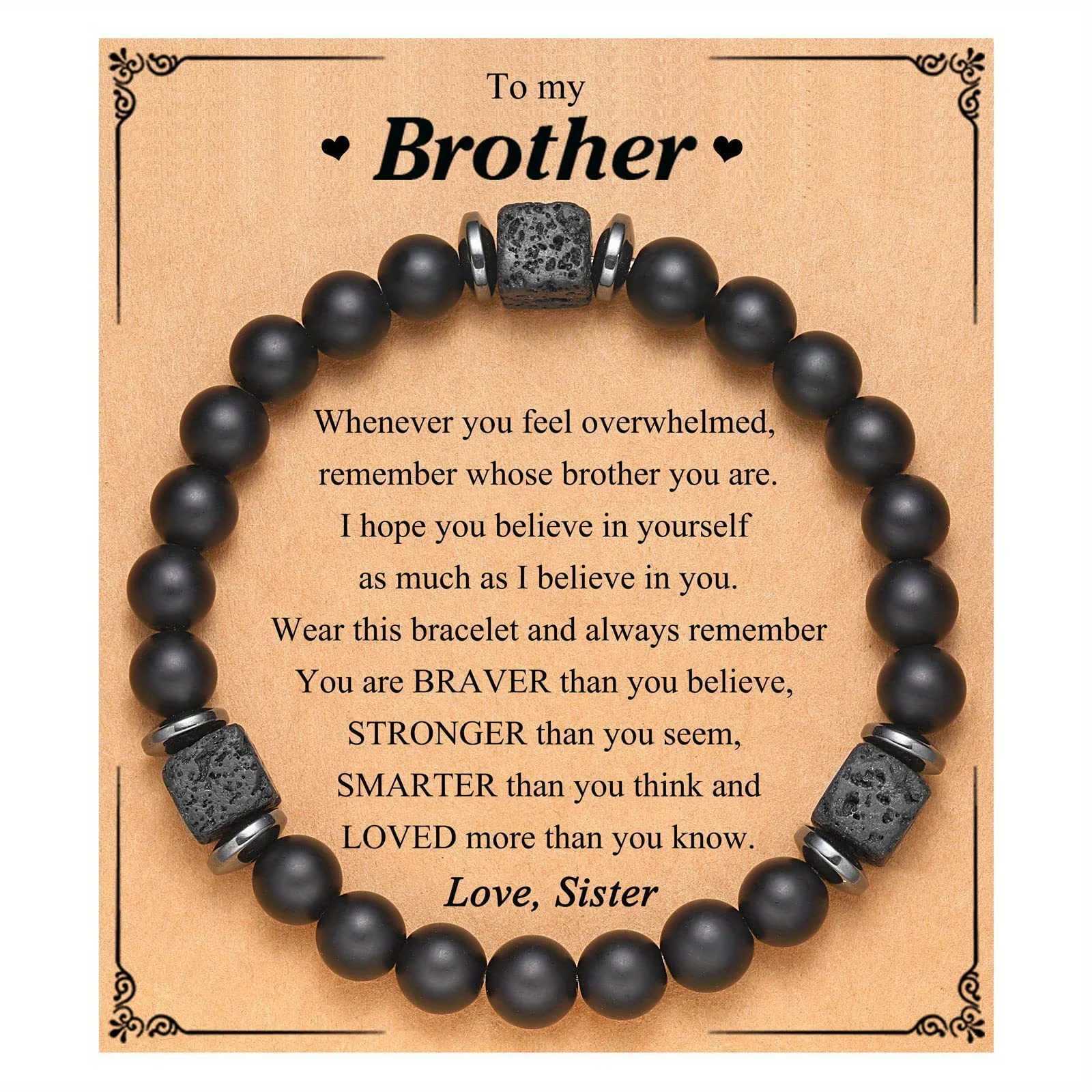 Natural Lava Stone Healing Balance Chakra Bracelet 8mm Black Colored Beads Bracelet For Men Fathers Day Gift Jewelry for SonX240921