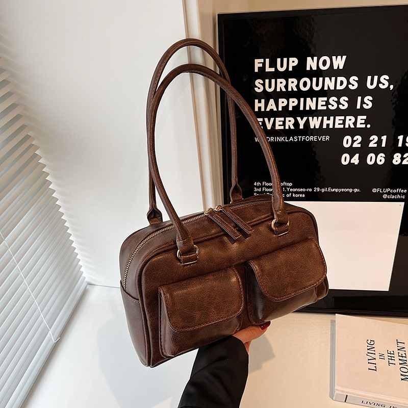 Brand Designer PU Leather Women's Shoulder Retro Crossbody Bag Pillow Handbag