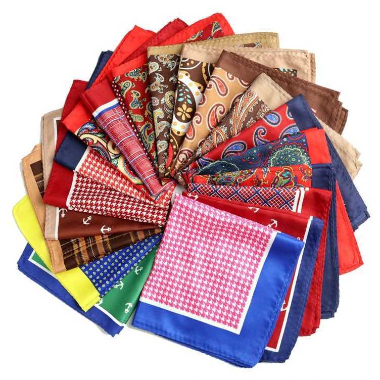 Tailor Smith Vintage Style 3pcs Pocket Square Mens Polyester Paisley Floral Printed Hanky 33cm Handkerchief for Men giftX240921