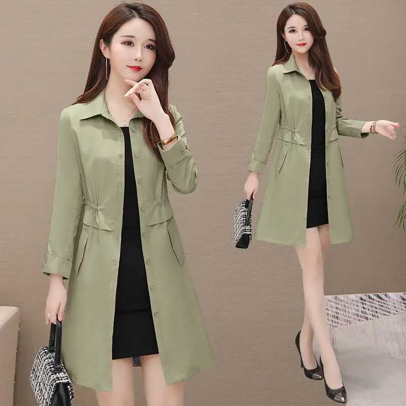 New Spring Autumn Womens Jacket Lining Large Size Loose Casual Hooded Outwear Mother Wear Solid Windbreaker Coat 5XL H24X240921