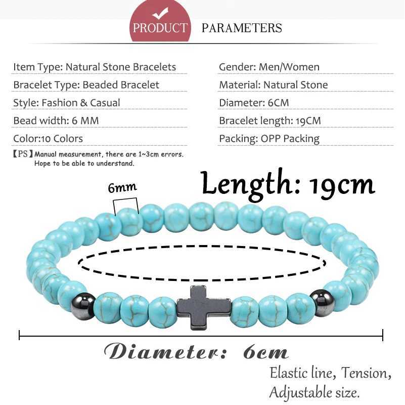 Prayer Men Women Bracelet Hematite Cross 6MM Natural Stone Tiger Eyes Bead Strand Bracelets Bangle Jesus Yoga Homme Jewelry GiftX240921