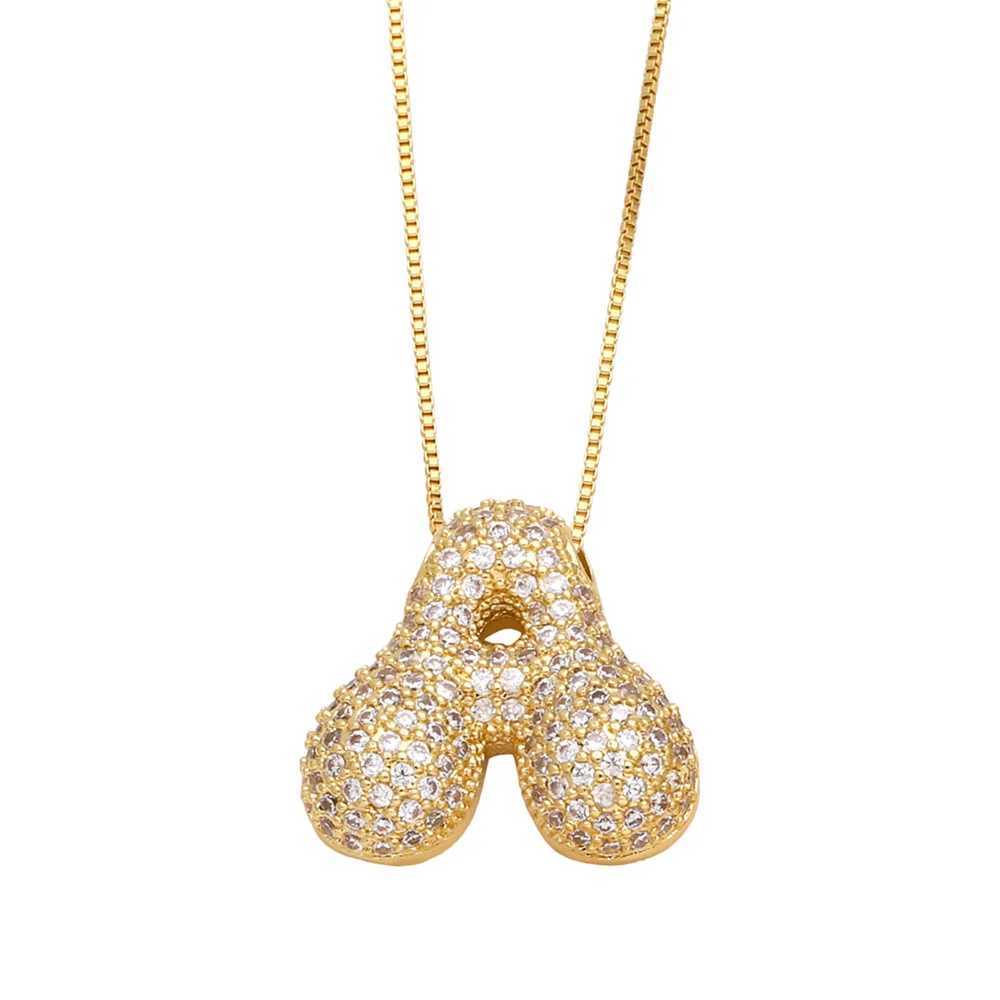 New 26 English letter necklace gold-plated A-Z zircon clavick chain suitable for men and womens exquisite luxury charm jewelry W240918