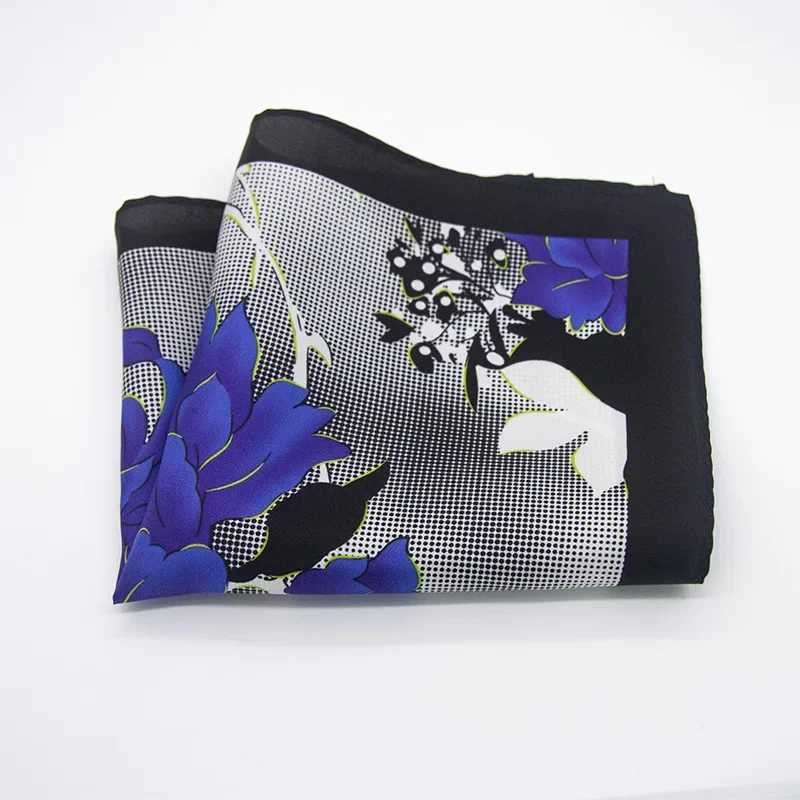 Mens 100% silk pocket square printed real satin small square scarf Mens business suit chest scarf W240921