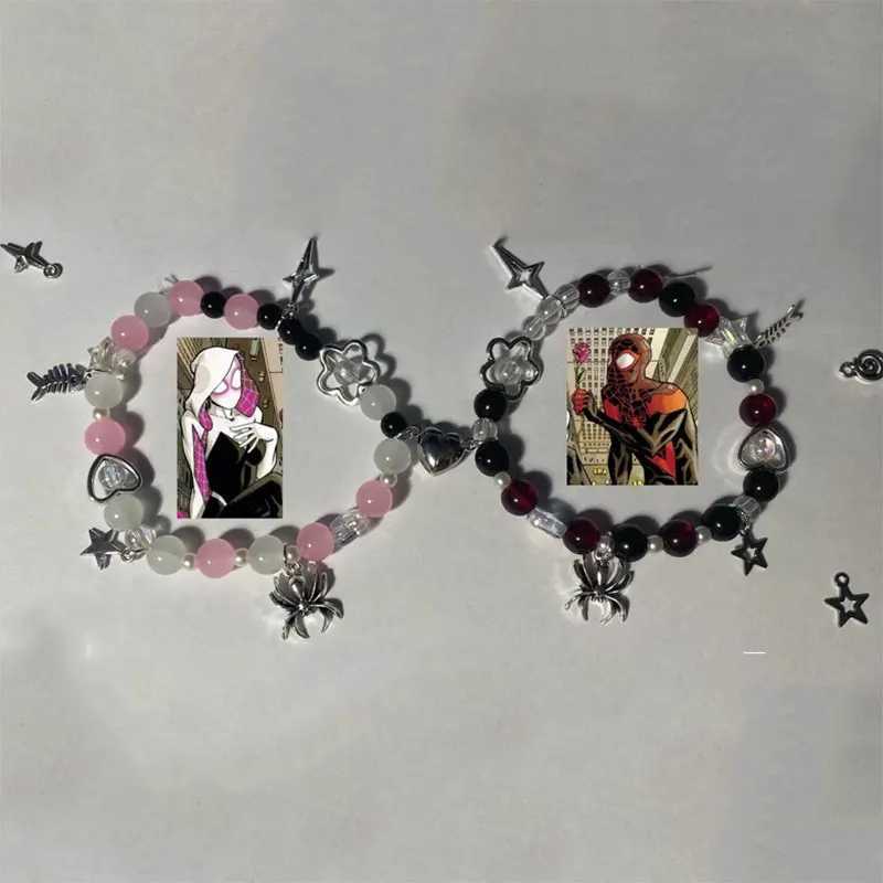 Miles Morales and Gwen Stacy Matching Couple Beaded Bracelets Y2K Aesthetic coquette gift for her spiderX240921