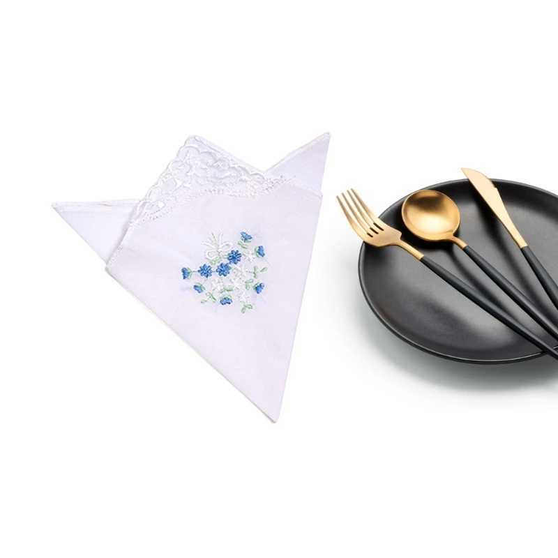 Pack of 12 28x28cm Girl Handkerchief Hankies Pocket Flower Pattern Pocket Square Pack of 12 28x28cm Girl Handkerchief HankiesX240921
