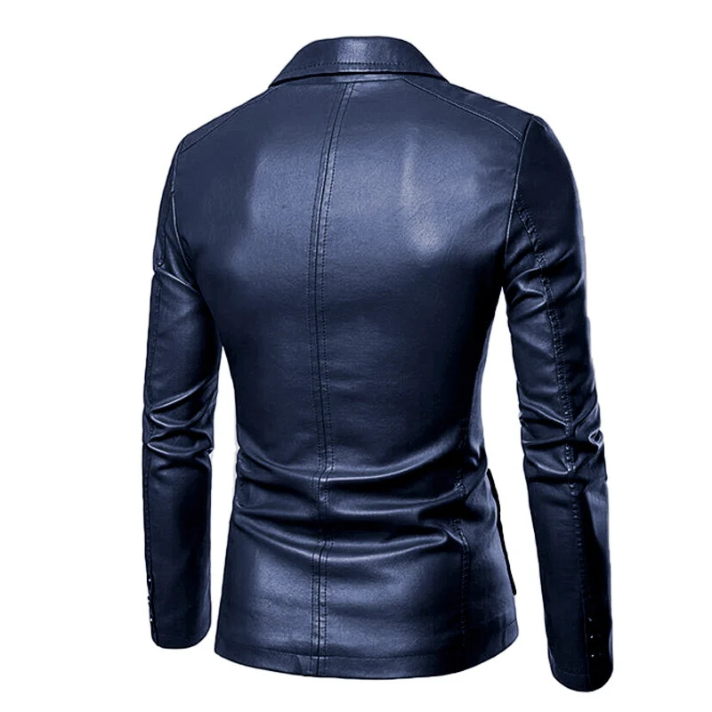 TPJB New Spring Autumn Fashion Jackets Men's Lapel Leather Dress Suit Coats Male Business Casual Pu Blazers Jacket