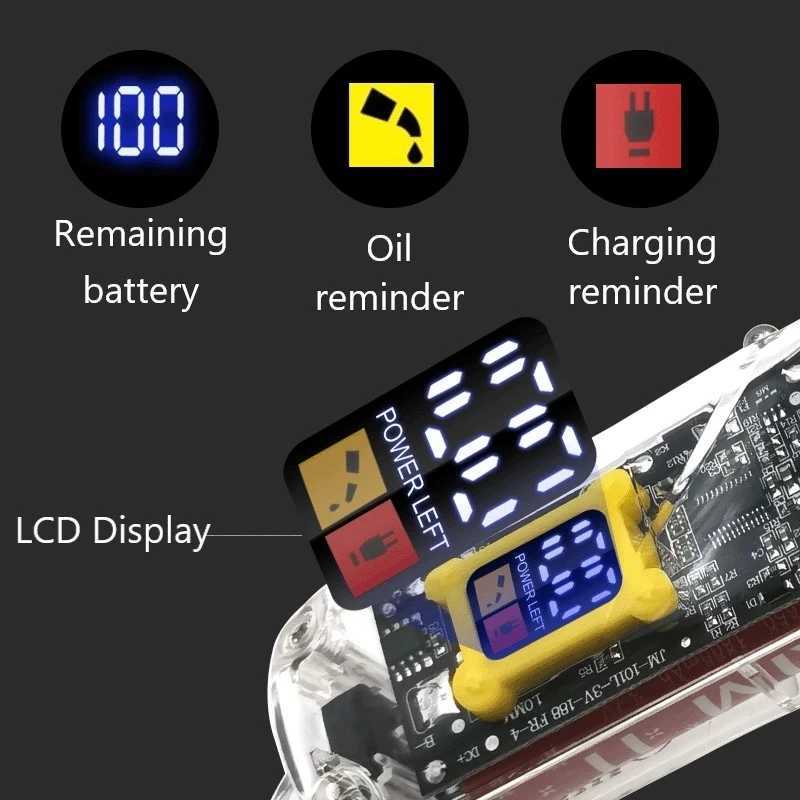 Professional Hair Trimmer Transparent Style LCD Digital Display Electric Hair Clipper Barber Rechargeable Hair Cutting Machine M240921