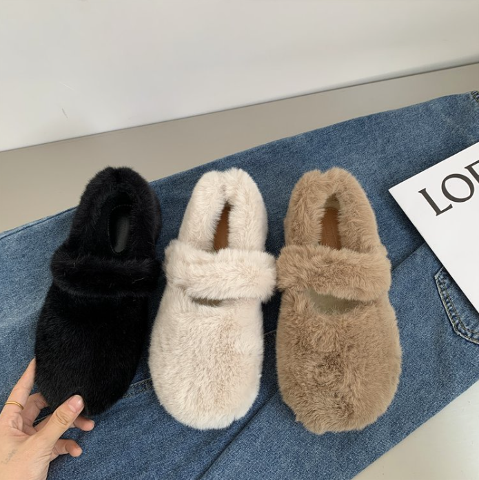 Women Casual Shoes Fleece Winter Warm Fashion Flat Bottom Simple Design Cute Gentle Style Outdoor Trendy Wear fashion