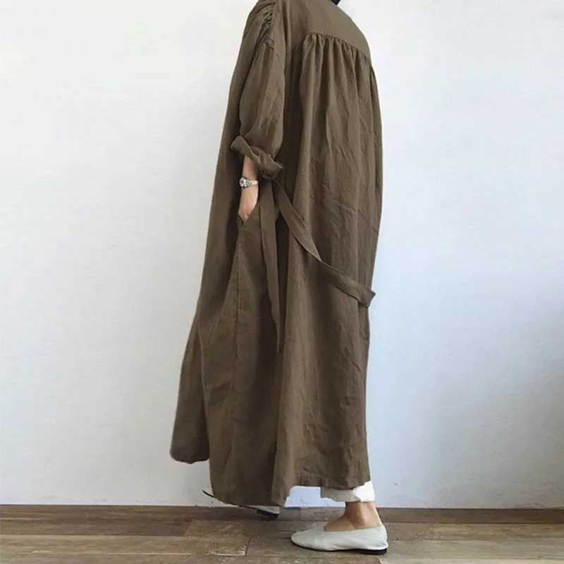 New Casual Womens Long Sleeved Shirt Dress Versatile Long Windbreaker Jacket Spring/summer 2024X240921