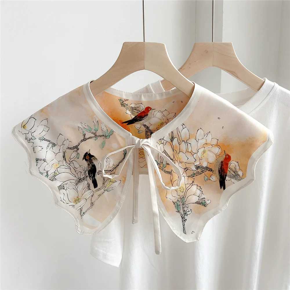 Shawl new shoulder scarf shawl womens fake collar air-conditioned room shawl decoration with knot shawl W240921