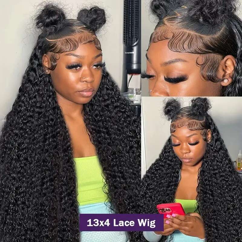 Gabrielle Brazilian Deep Wave Front 30 Inch 13x4 Human Wigs for Women 4x4 Lace Closure Wig Remy Hair 180% Density