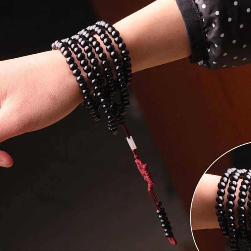 1PC Sandalwood Buddhist Buddha Meditation Strand 6mm 216 Prayer Bead Mala Bracelet NecklaceX240921