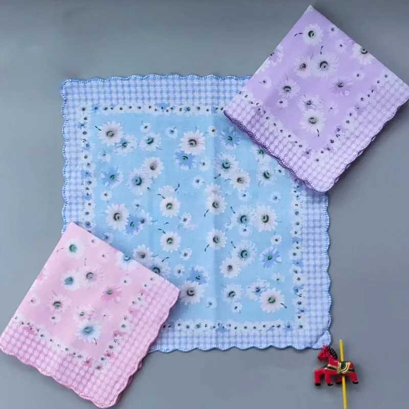 10 pieces of retro cotton womens Hanks multi style floral womens square handle head fabric womens gifts W240921