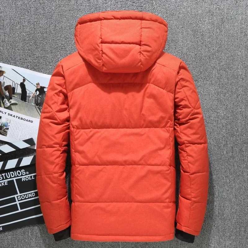 Mens Warm Hooded Windproof Winter Down Jacket Mens Down Jacket Snow High Quality White Duck Thick Park W240920