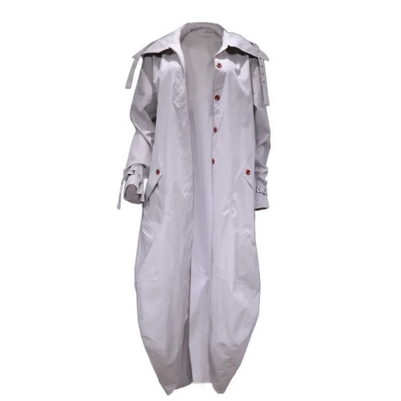 Women Loose Cardigan Large Coat 2023 Autumn Winter New Trench Coat Women Long Sleeve Single Breasted Turn-down Collar TrenchX240921