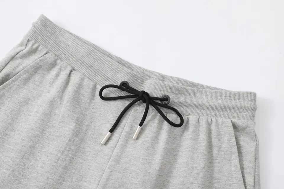 Mens Summer 100% Cotton Soft Knee Length Shorts Solid Gray Customized Cargo Short High Quality 200g Casual Gym Sports TrunksX240921
