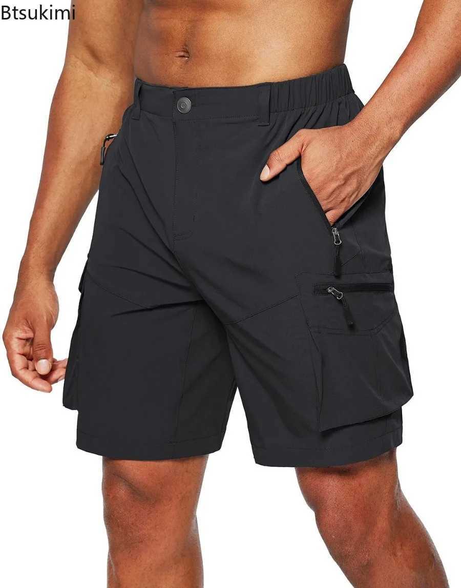 Summer Quick Drying Cargo Shorts Mens Camping Hiking Outdoor Casual Sport Short Pants Multi-pockets Design Work Shorts for MenX240921