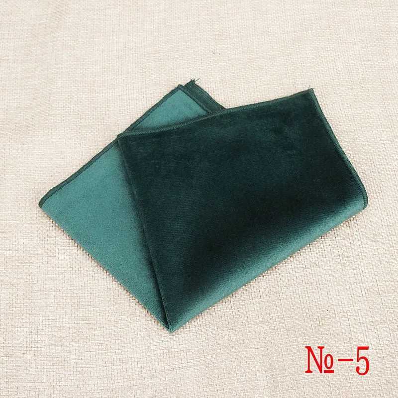 New Fashion Pocket Square Green Red Navy Solid Handkerchief 23*23cm Conduory Vintage Hanky Suits Mens Wedding Pocket HankiesX240921