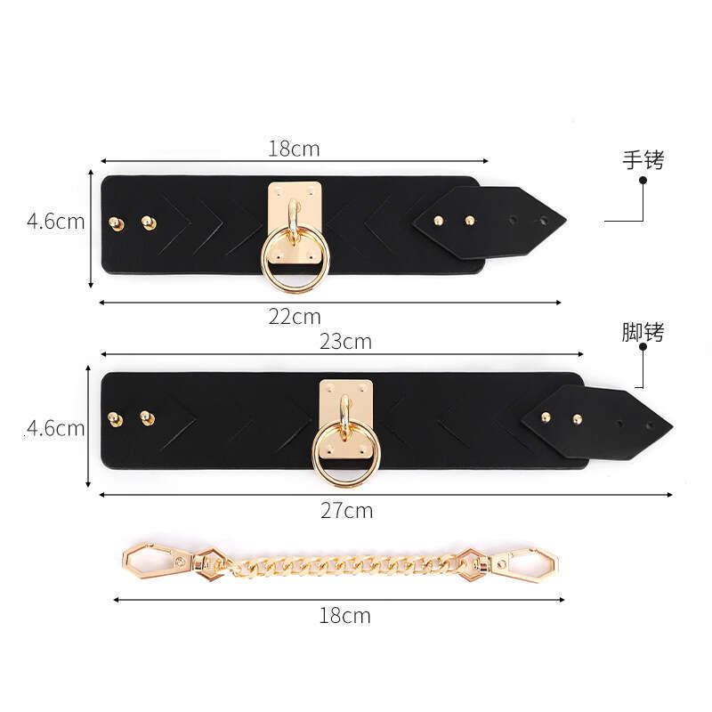 SM sex toys, high-end genuine leather handcuffs, SM female slave training, cowhide handcuffs, bound ankle cuffs, alternative adult products