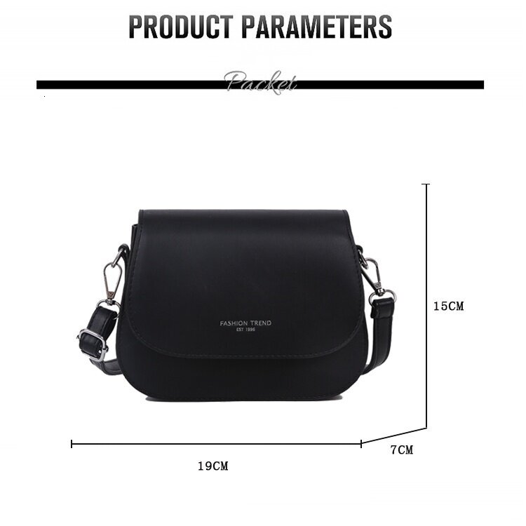 Ready Stock From Malaysia Women PU Leather Saddle Shoulder Vintage Solid Color Flap Crossbody Bag