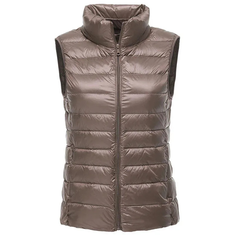 Packable Ultra-Light Sleeveless Women's Winter Jacket White Duck Feather Warm Waistcoat Down Vest Outerwear Coats For Woman