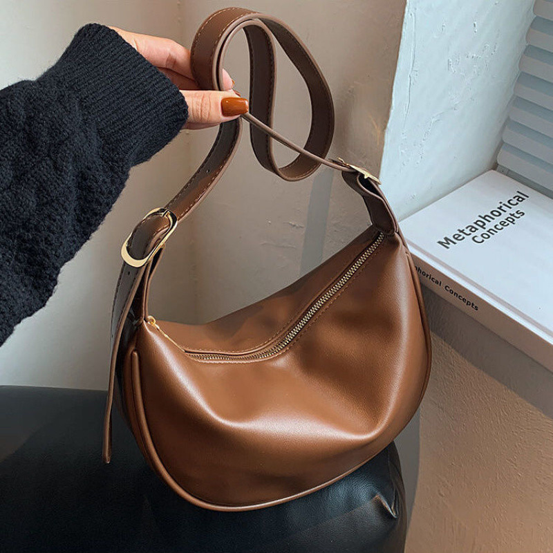 2025 New Women's Shoulder Bag Large Capacity Fashionable Multi Functional Dumpling Dumpling Bag Niche Autumn/winter Shoulder Crossbody Bag Design