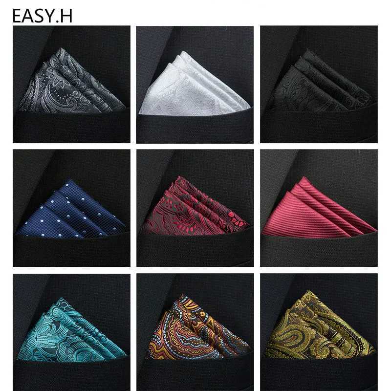 New Pocket Square Accessories Paisley Solid Color Retro Business Set Hand Chest Towel 25 * 25cm W240921