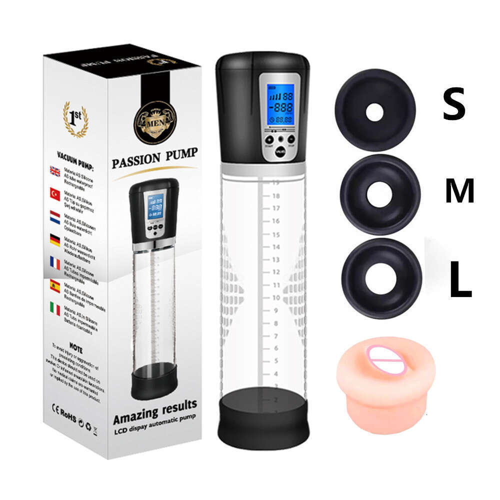 Penis Pump LCD Automatic Airplane Cup Penis Exercise Stretching Trainer Adult Sex Toy