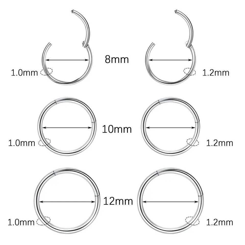 1pcs Surgical Steel Nose Ring 16G 18G 20G Hypoallergenic Studs Set L Shape Body Piercing Hoop Lip Ear for Women Men Y240921