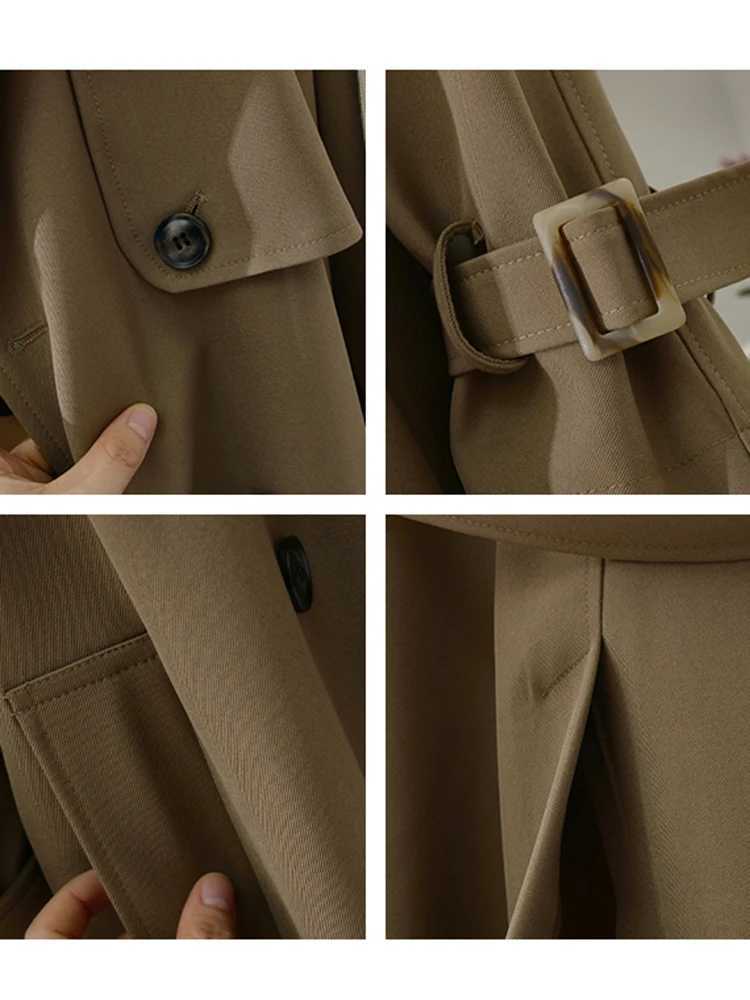 PlusizeShe Spring Autumn Long Loose Casual Khaki Trench Coat for Women with Detachable Hood Double Breasted Korean Fashion 2024X240921