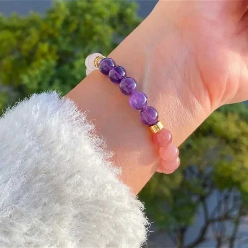 Good Luck Bracelets For Women Natural Stone Tiger Eyes Amethyst Beaded Bracelet Cute Elegant Jewelry Gifts For Mom Or FriendsX240921