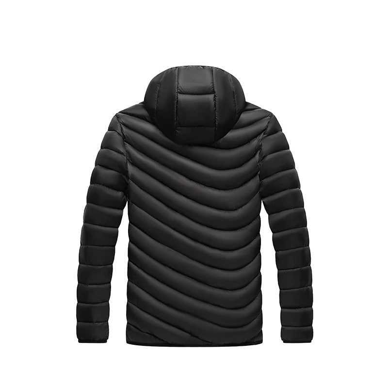 Autumn and winter mens park windproof and warm casual outdoor fashion mens down jacket windproof cotton thick mens hooded jacket W240920