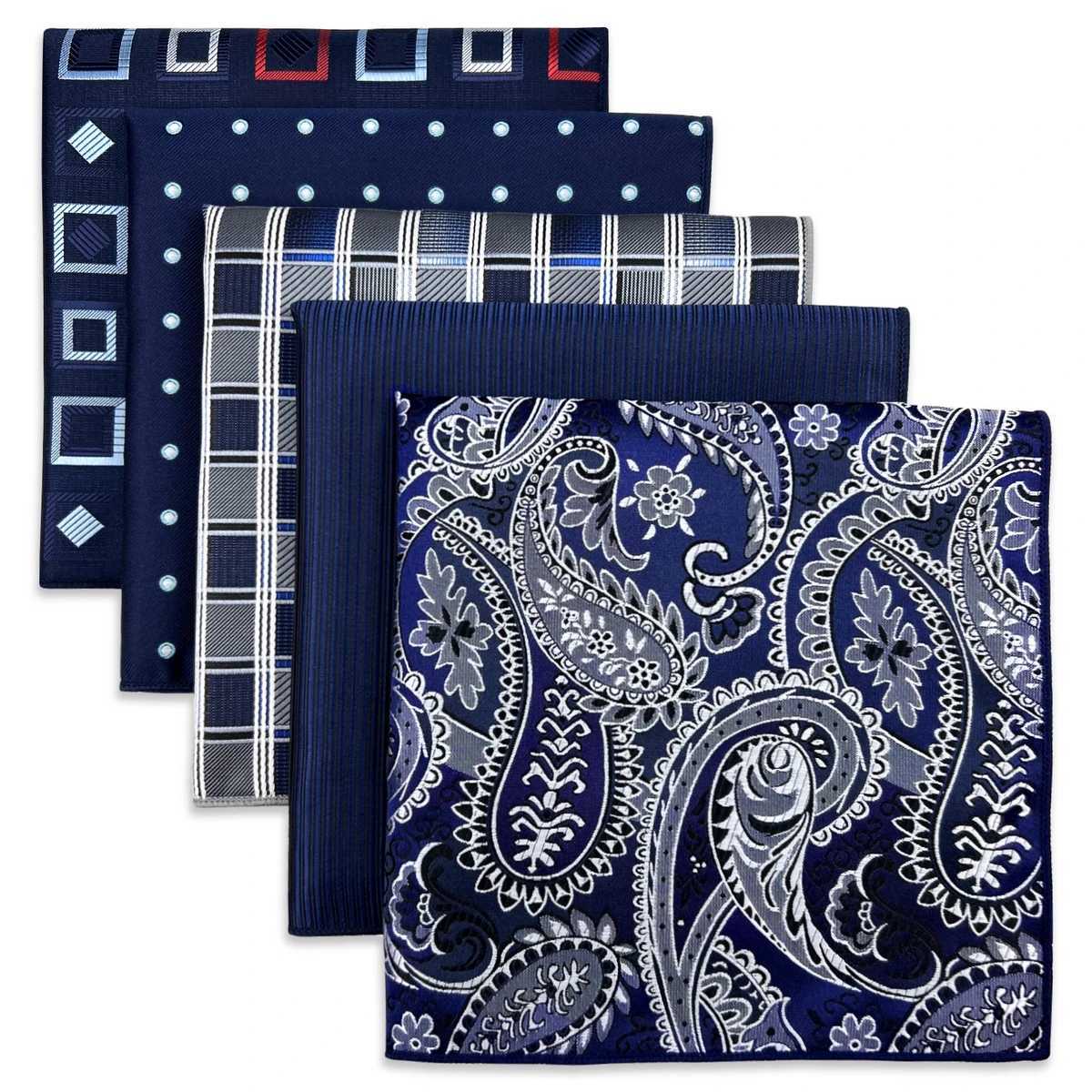 2024 New 5-Piece Assorted Fashion Mens Pocket Square Classic Handle Chieftain Wedding Fashion Officially Bundled W240921