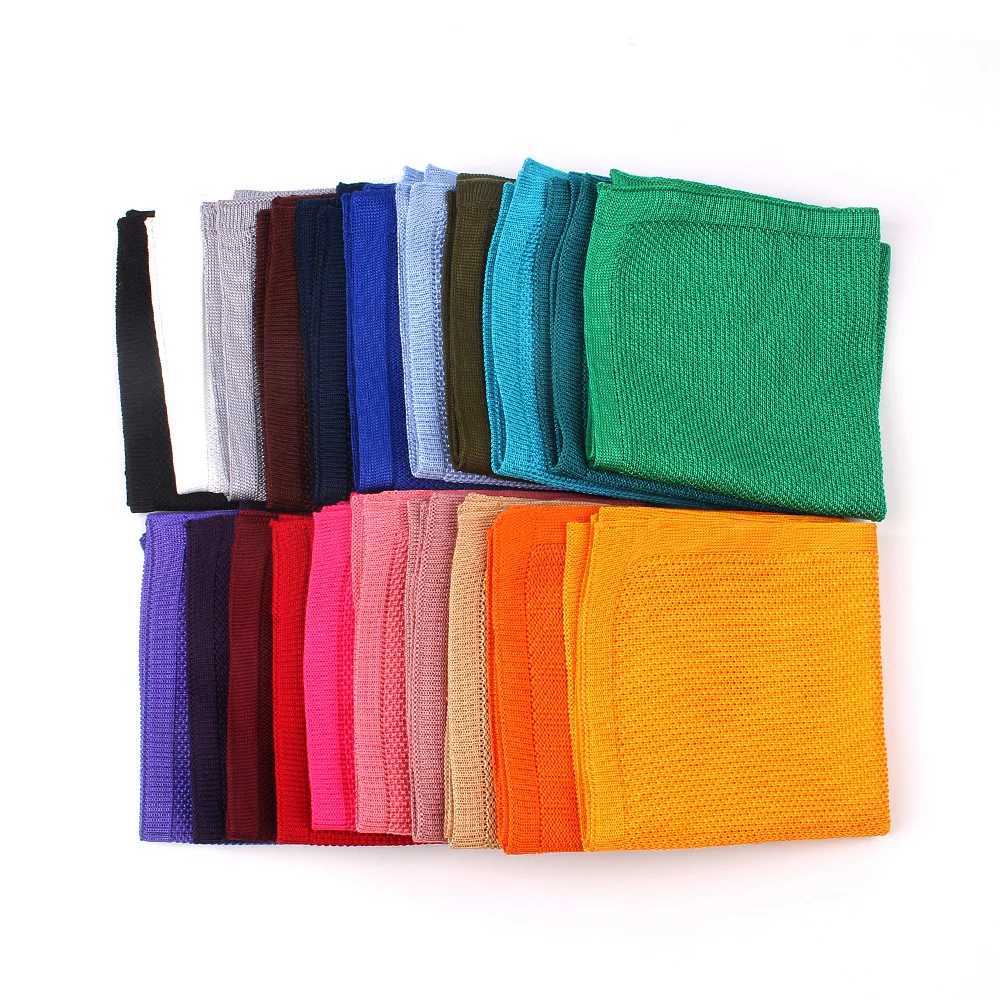 Solid Knit Pocket Square For Men Suits Knitted Hanky Mens Handkerchiefs Casual Suit Square Handkerchief Towels For Party ScarvesX240921