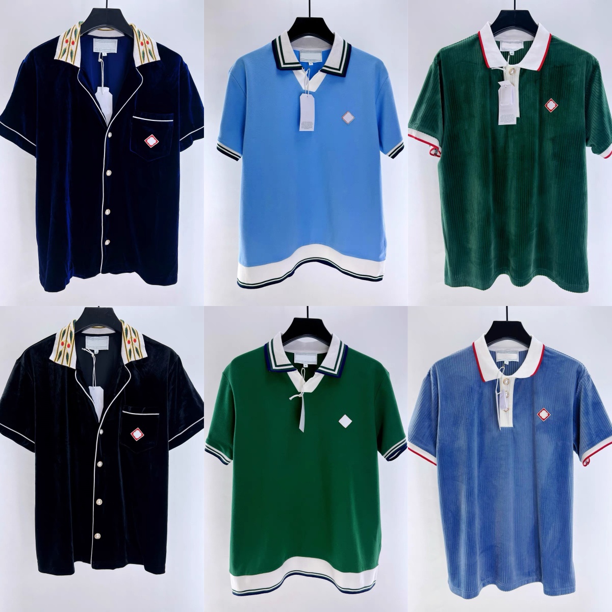 25ss tn High Quality Men Designer Cotton Polos Shirt New Tide Fashion Classic Style Lapel Button Print Summer Pullover T-shirt Top Loose Versatile Casual Shorts Suit