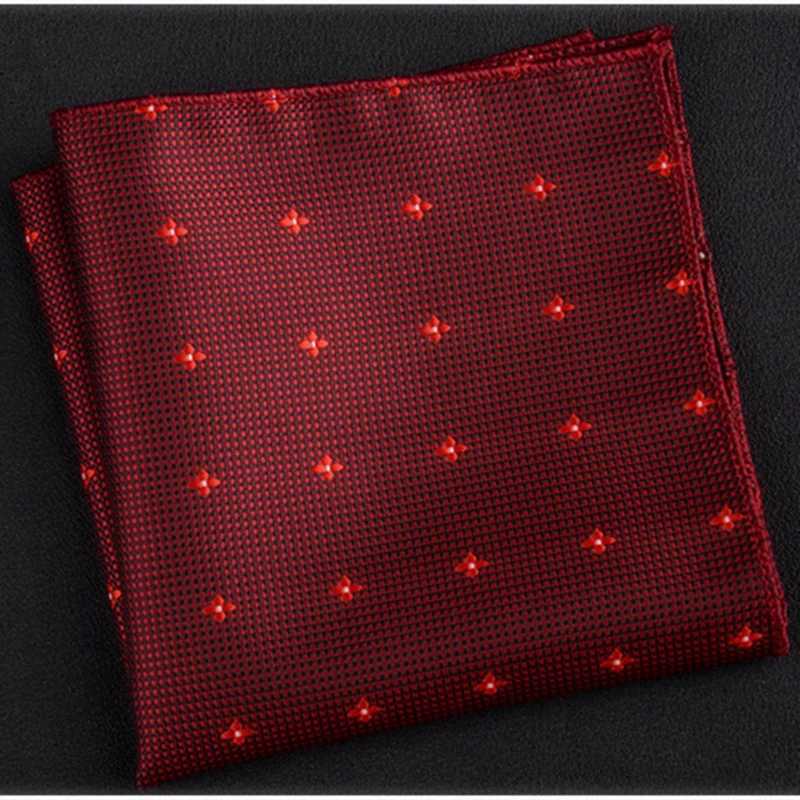 fashion men neck tie handkerchief embriodery suit mens wedding silk pocket square luxury paisley striped handkerchief red hankyX240921