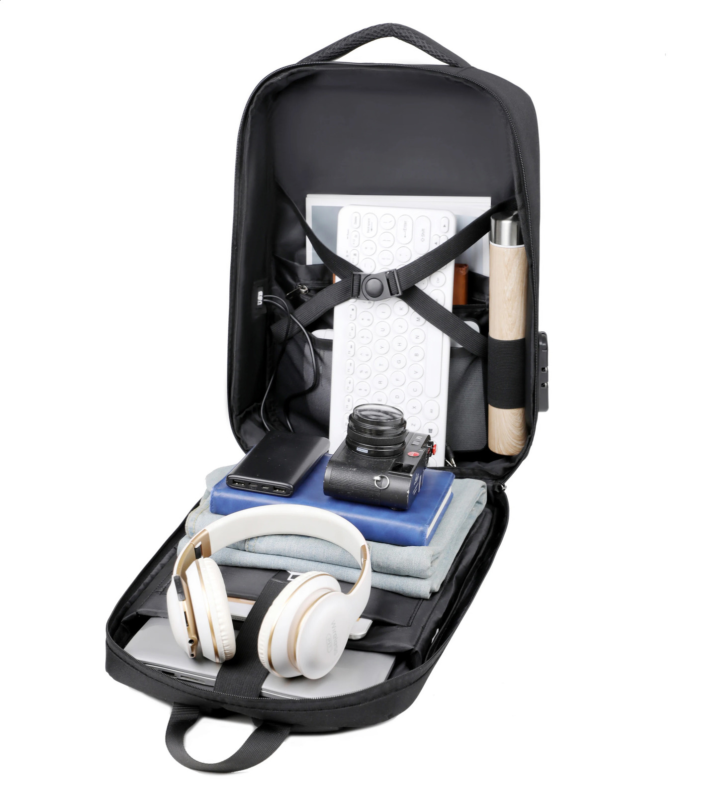 15 inch mens travel backpack waterproof and cut resistant worry free commuting bag hard shell laptop business 240919