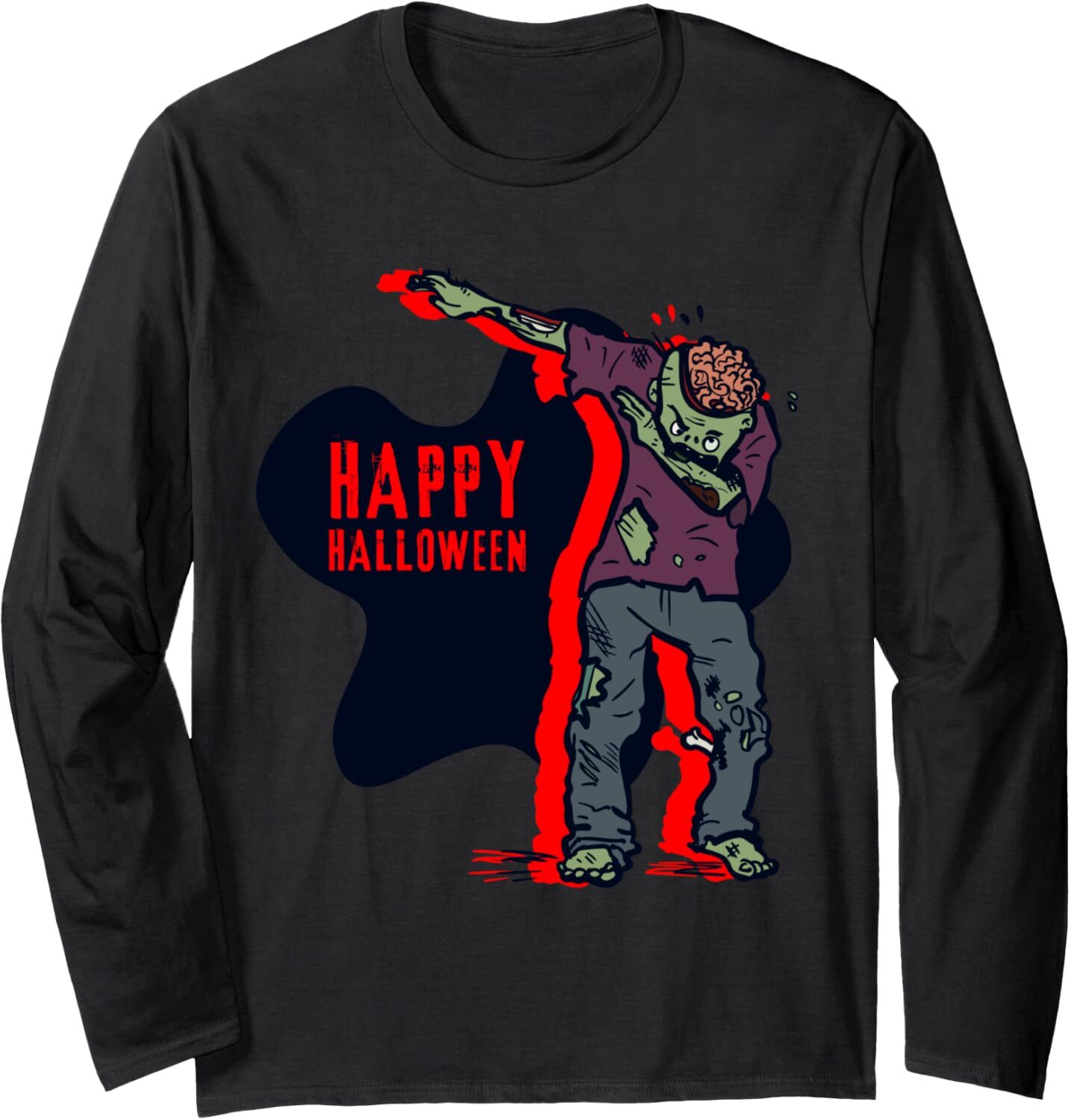 Long Sleeve Shirts for Men sweatshirt Funny DAB Zombie Monster Halloween Holiday Gift Long Sleeve Tee Streetwear Casual tops clothes fashion