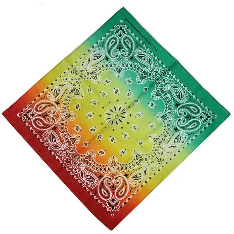 Colorful handle head Paisley tie dye Bandanas womens necklace head cotton headscarf handle head square 55cm X 55cm 1 piece W240921