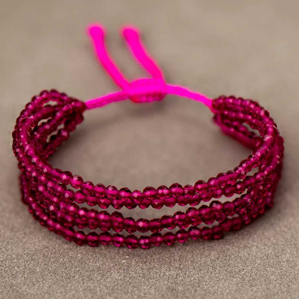 Crystal Bead Bracelet Natural Stone String Woven Ladies Summer Accessories Red For Women Fashion Handmade Jewelry Party GiftX240921