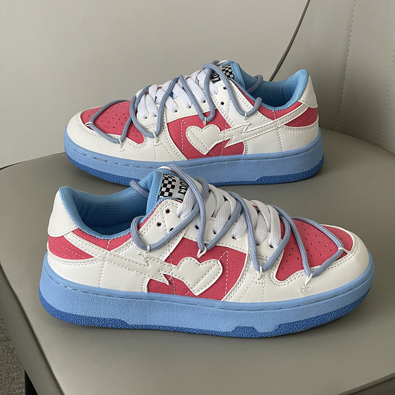 Men's & Women's Designer Haze Blue Love Casual Shoes: Breathable 2024 Platform Sneakers dh912272421