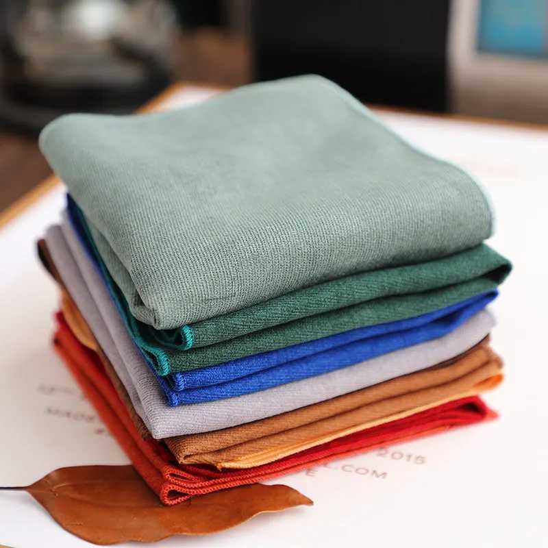 Men Solid Color Pocket Square Cotton White Handkerchief Casual Pocket Towel Neckwear Shirt Suit Accessories Wedding Party HankyX240921