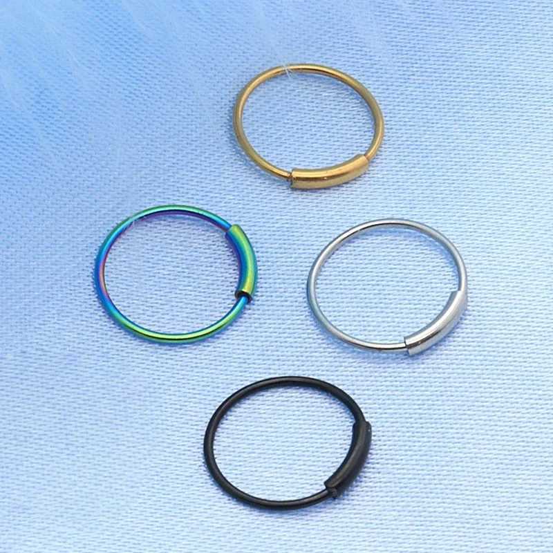 Fashion Surgical Steel Nose Hoop Nose Ring Stud Punk Style Body Piercing Jewelry Nose Lip Cartilage Tragus Helix Ear Piercing Y240921
