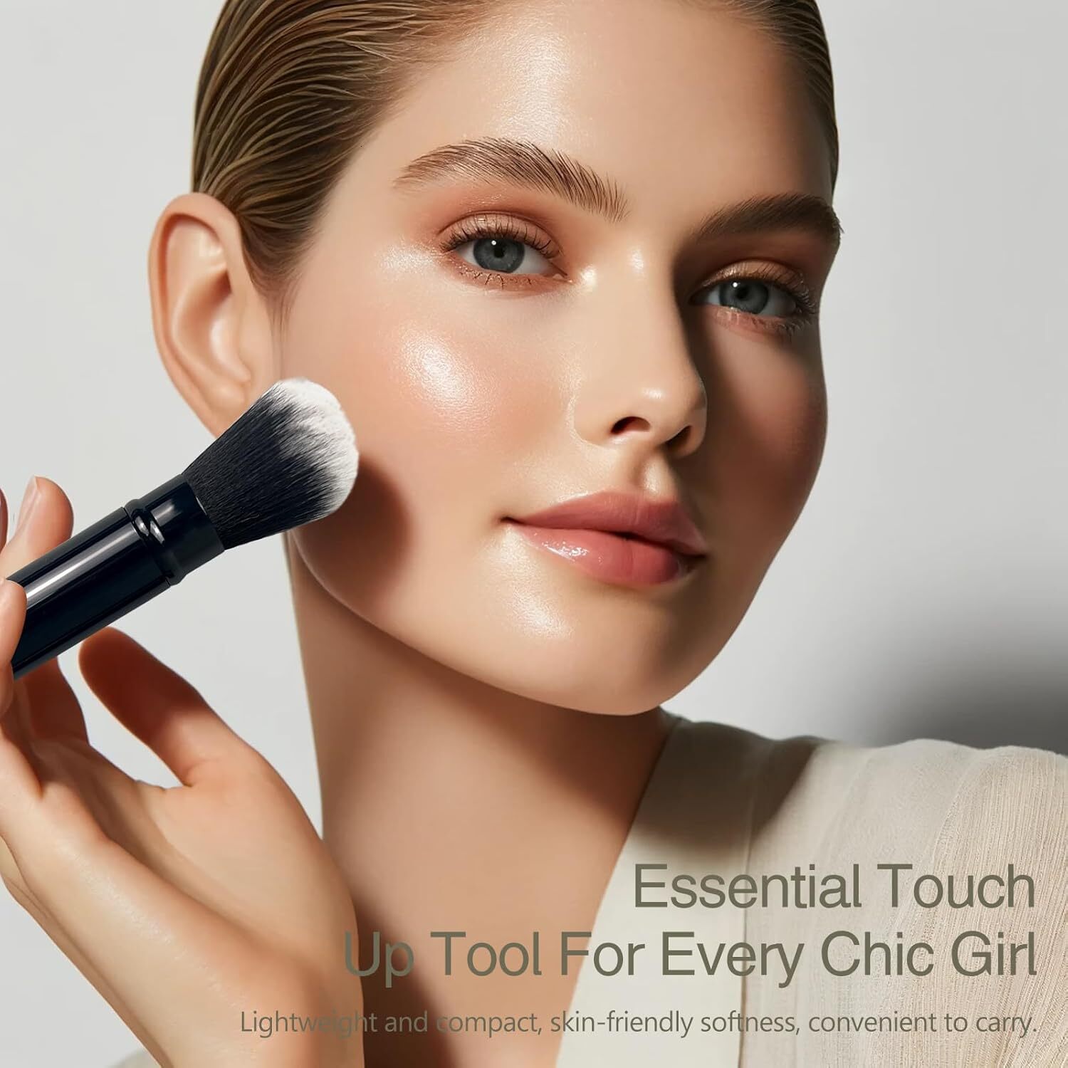retractable spray gun kabuki brush suitable for all facial makeup and liquid foundation suitable for liquid face cream and foundation makeup aluminum 