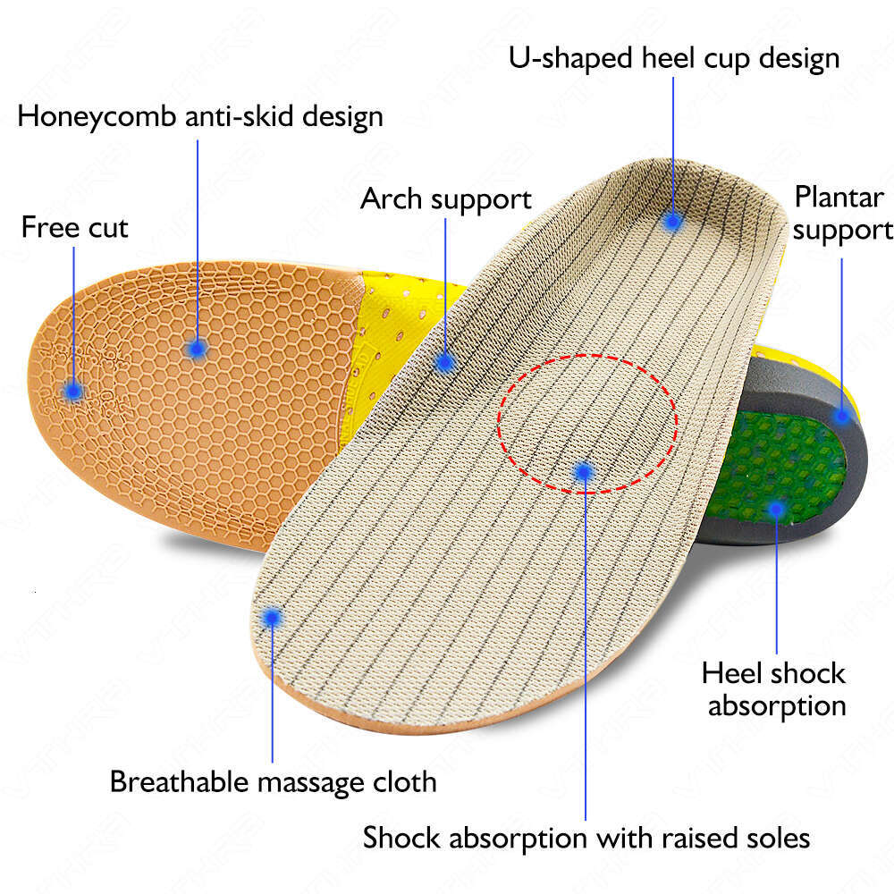 Krolik Orthotic Gel Insoles For Sneaker Orthopedic Flat Cushion Insert Arch Support Pad Foot Pain-relieving Man Women