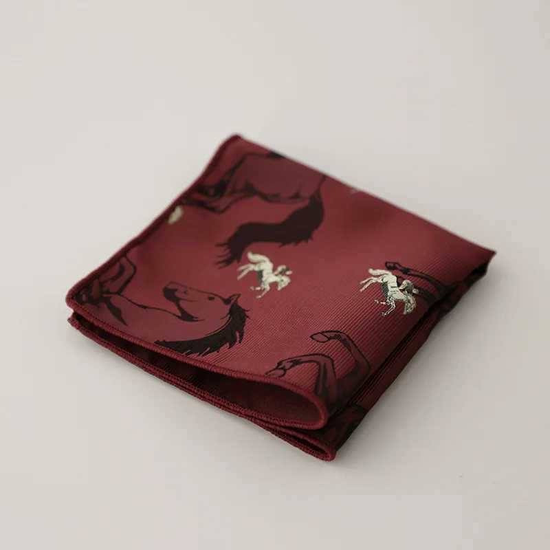 23cm New Design Mens Green Brown Pocket Square Floral Polyester Soft Handkerchief Wedding Party Tuxedo Accessories Cravat HankyX240921
