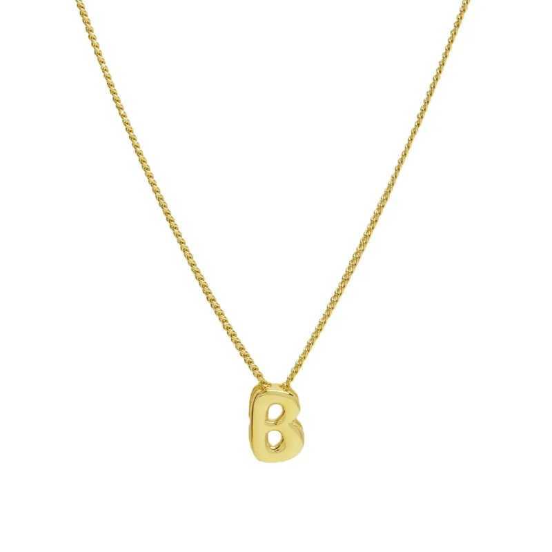 New Mini Bubble Balloon Initial Letter Pendant Necklace Gold Plated Personalized Short and Fat Letter Necklace Charm Jewelry W240918