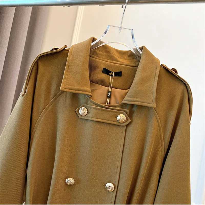 Womens Trench Coat Oversize XL-7XL X-Long Windbreakers Spring Autumn Double-breasted Belt Overcoat Female Streetwear OuterwearX240921