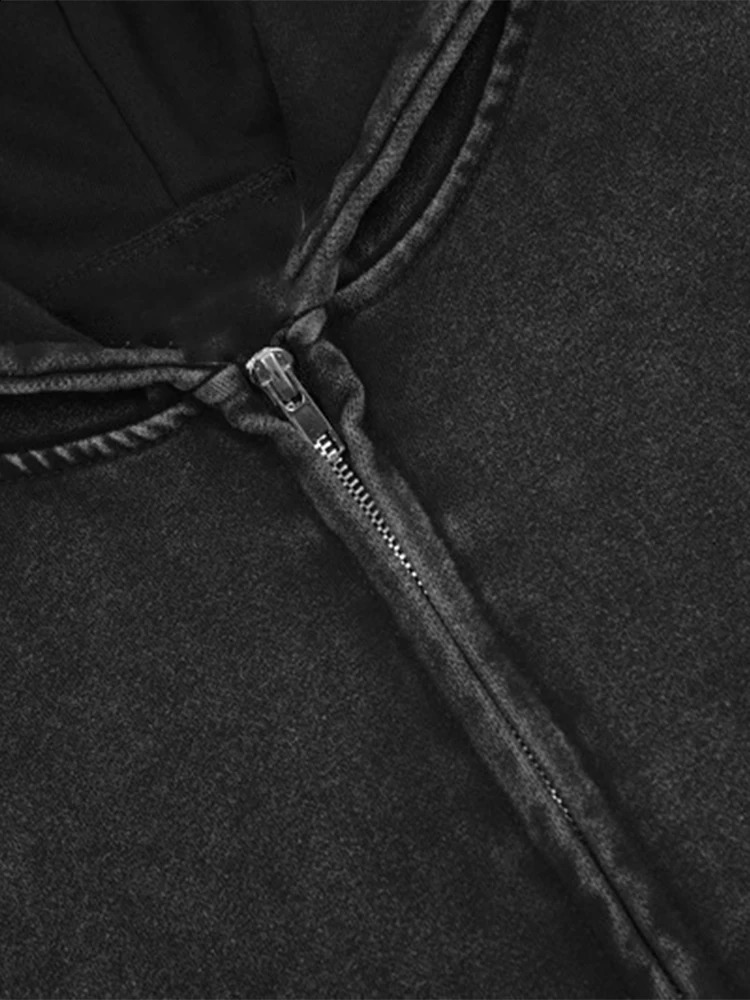 Fashionable mens cut and washable hoodie street loose zipper cardigan autumn fashion long sleeved sports shirt 240911