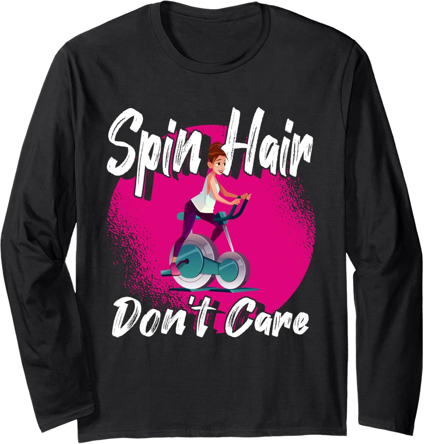 Long Sleeve Shirts for Men sweatshirt Funny Spin Hair Dont Care Spin Class Cycling Cardio Workout Long Sleeve Tee Streetwear Casual tops clothes